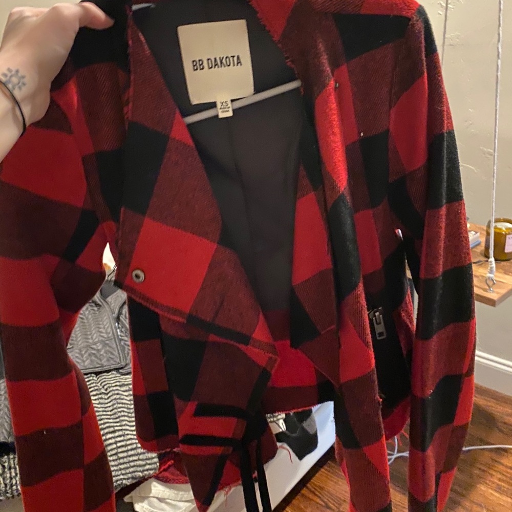 BB Dakota Red and Black Plaid Jacket